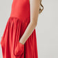 Red Tank Pocket Twirl Dress