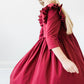 Burgundy Ruffle Twirl Dress