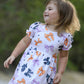 Halloween Bow Print Cute Girls Dress