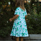 St. Patrick's Day Bow Print  Short Sleeves Girls Dress