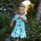 St. Patrick's Day Bow Print  Short Sleeves Girls Dress