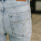 Mckaylee Mid Rise Kick Flare Jeans with Frayed Hem