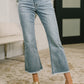 Mckaylee Mid Rise Kick Flare Jeans with Frayed Hem
