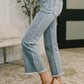 Mckaylee Mid Rise Kick Flare Jeans with Frayed Hem