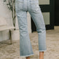 Mckaylee Mid Rise Kick Flare Jeans with Frayed Hem
