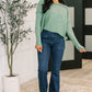 Mellow Mood Heathered Pullover in Dark Green