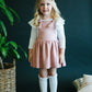 Vintage Pink Faux Suede Pinafore