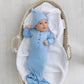 Baby Blue Newborn Knotted Gown & Hat Set