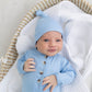 Baby Blue Newborn Knotted Gown & Hat Set