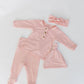 Pink Baby Outfit Set with Hat/Headband Option (Newborn - 12 months)