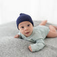 Swaddle Blanket and Hat Set - Navy Blue