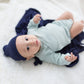 Swaddle Blanket and Hat Set - Navy Blue
