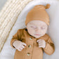 Camel Brown Knotted Baby Gown With Hat/Headband Option (Newborn-3 months)