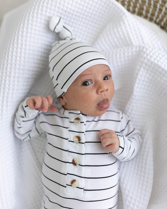 Black Stripes Baby Outfit Set with Hat/Headband Option (Newborn - 12 months)