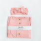 Pink Knotted Baby Gown and Hat/Headband Set (Newborn-3 months)