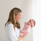 Pink Knotted Baby Gown and Hat/Headband Set (Newborn-3 months)