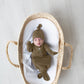 Olive Green Newborn Knotted Gown and Hat Set