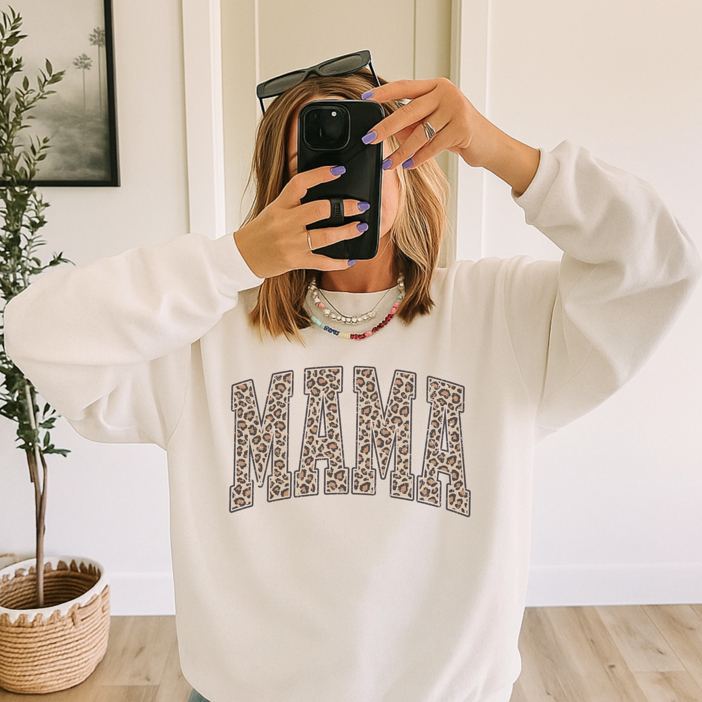 Leopard MAMA Crewneck Sweatshirt- 2 colors