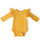 Mustard Long Sleeve Flutter Bodysuit