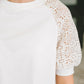 Never Too Lace Raglan Crochet Sleeve Top