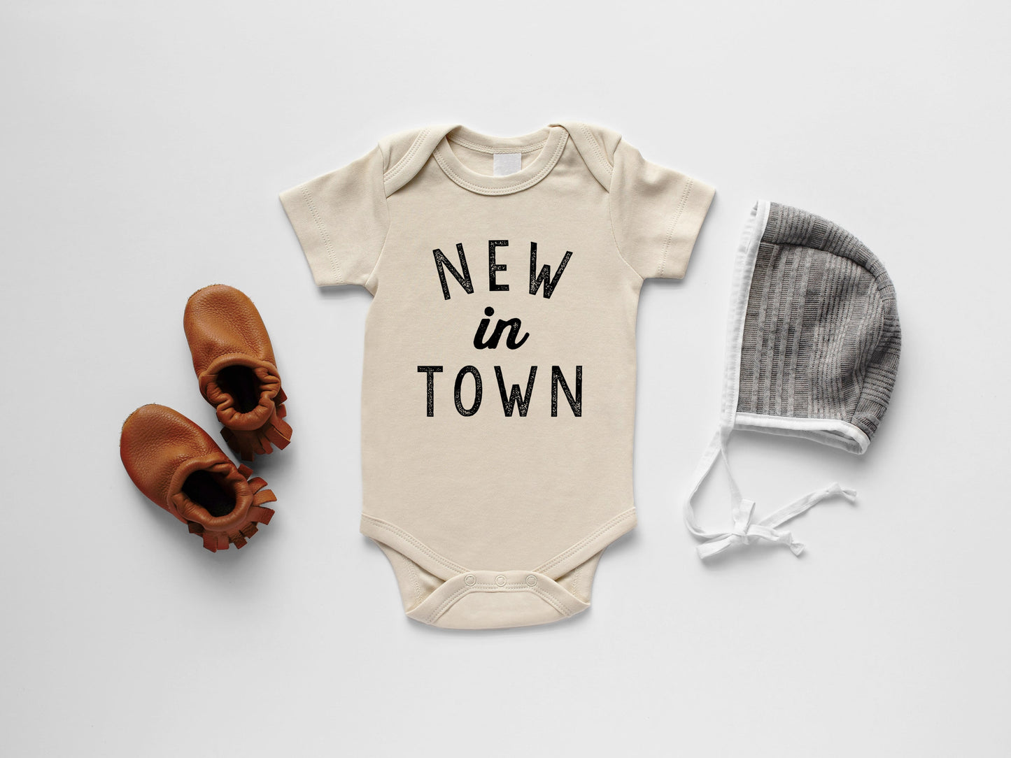New In Town Organic Baby Bodysuit- 3 Colors