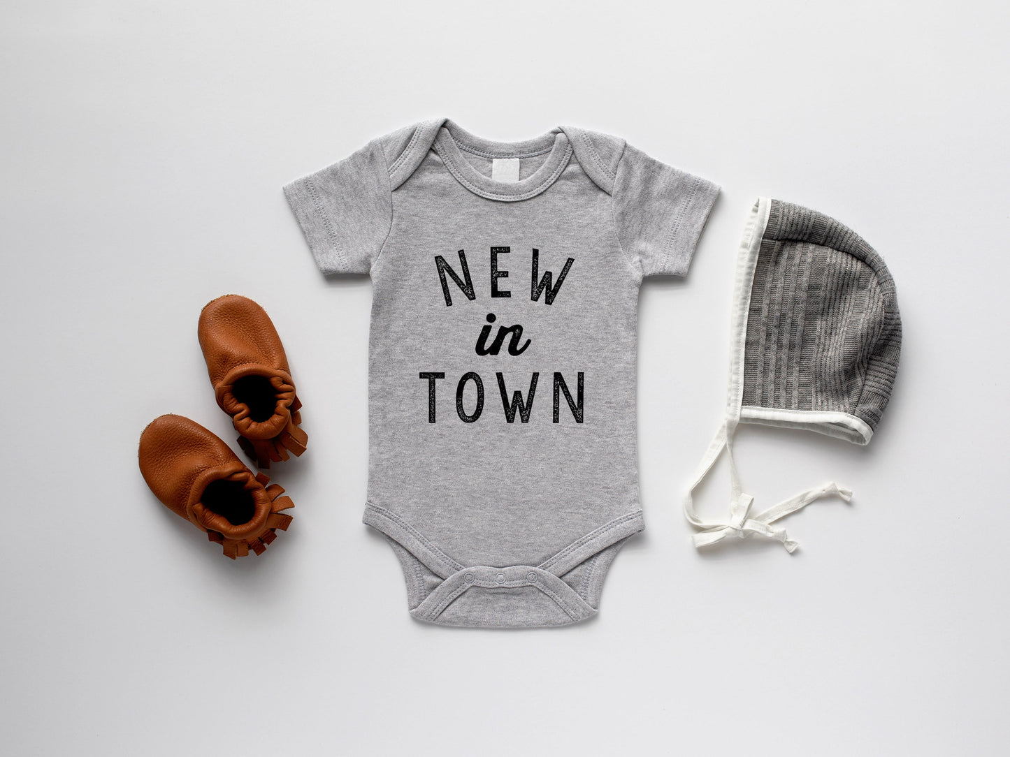 New In Town Organic Baby Bodysuit- 3 Colors
