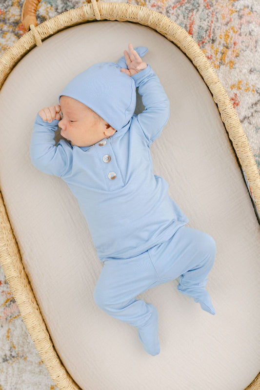 Baby Blue Baby Outfit With Hat Option