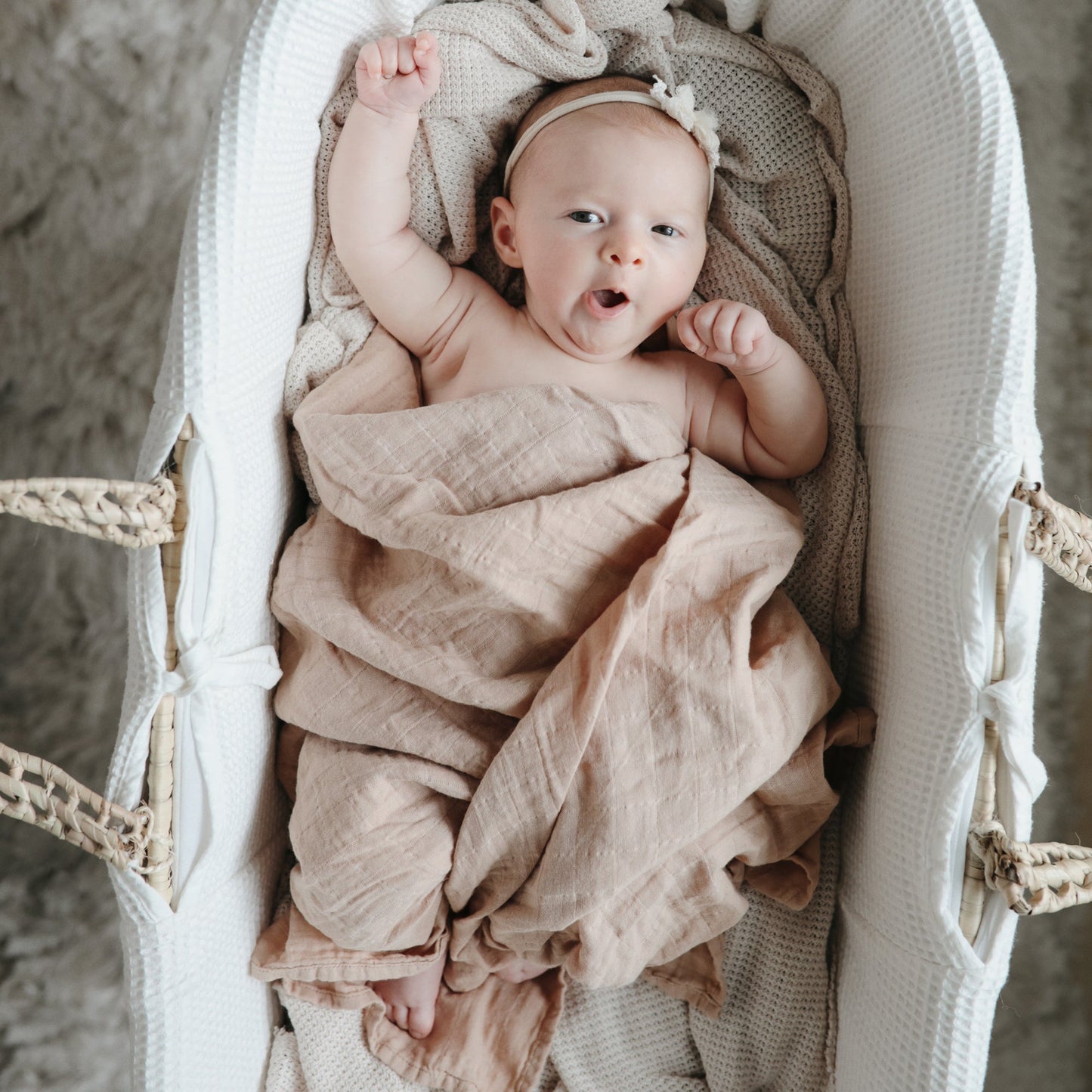 Organic Cotton Muslin Swaddle Blanket- Multiple Color Options