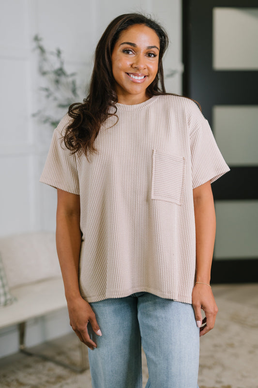 Not That complicated Textured Boxy Tee in Ash Mocha