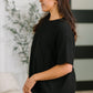 Not That complicated Textured Boxy Tee in Black