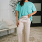 Not That Complicated Textured Boxy Tee in Turquoise