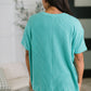 Not That Complicated Textured Boxy Tee in Turquoise