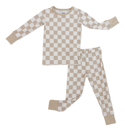Oat Check 2-Piece Pajamas