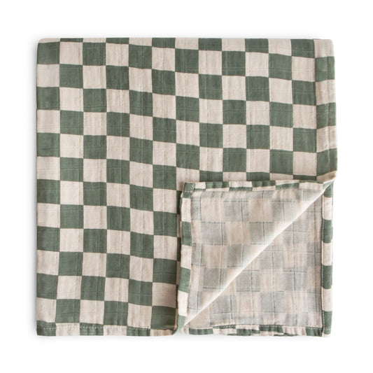Organic Cotton Muslin Swaddle Blanket- Multiple Color Options
