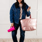 One More Thing Puffy Quilted Waterproof Tote in Pink