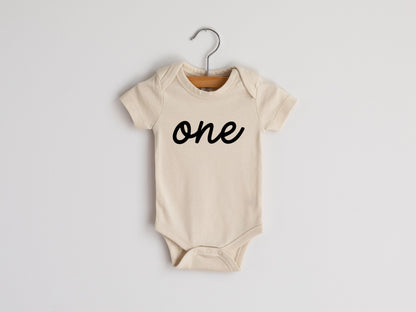 One First Birthday Baby Bodysuit- 4 Colors