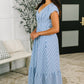 Only Chance Pleated Smock Waist Maxi Dress in Blue