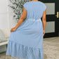 Only Chance Pleated Smock Waist Maxi Dress in Blue