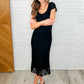 On the Town Lace Scoop Neck Dress in Black