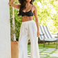 Ashley Ivory Textured Panel Swim Cover-Up Pants