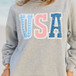 USA Lace Print Light Grey Graphic Hoodie