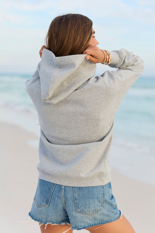 USA Lace Print Light Grey Graphic Hoodie