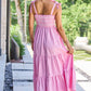 Endless Shore Pink Striped Maxi Dress