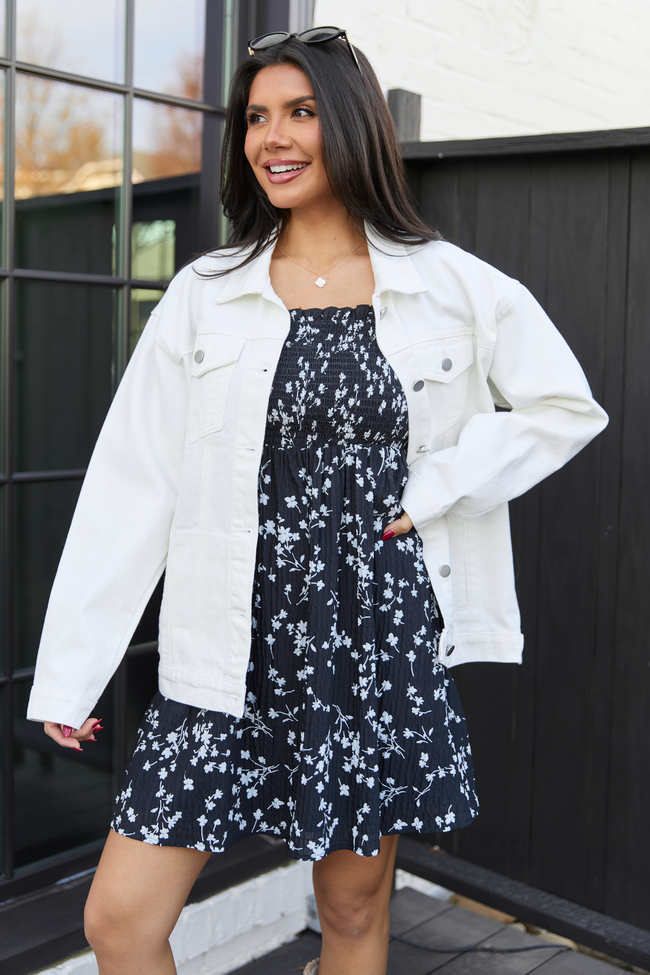 Masie White Boyfriend Denim Jacket