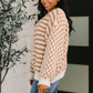 Pattern Play Oversized Pullover in Taupe