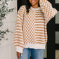 Pattern Play Oversized Pullover in Taupe