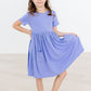 Periwinkle Short Sleeve Pocket Twirl Dress