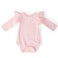Petal Pink Long Sleeve Flutter Bodysuit