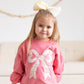 Applique Floral Bow Crewneck Sweatshirt