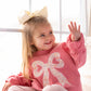 Applique Floral Bow Crewneck Sweatshirt